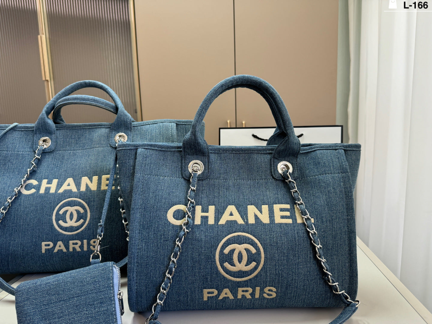 Chanel Striped Woven Beach Tote Bag