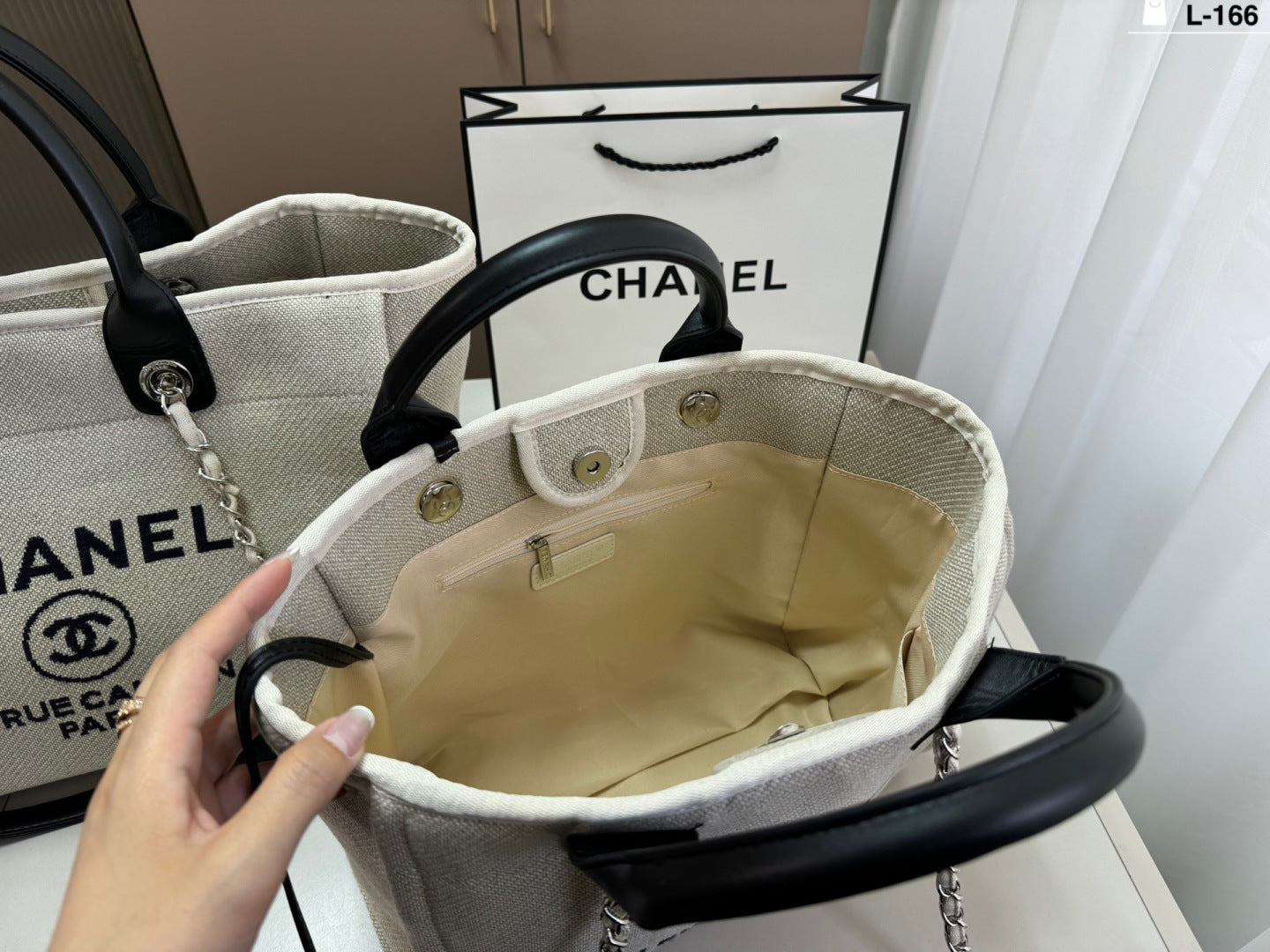 Chanel Canvas Cambon Paris Beach Tote Bag