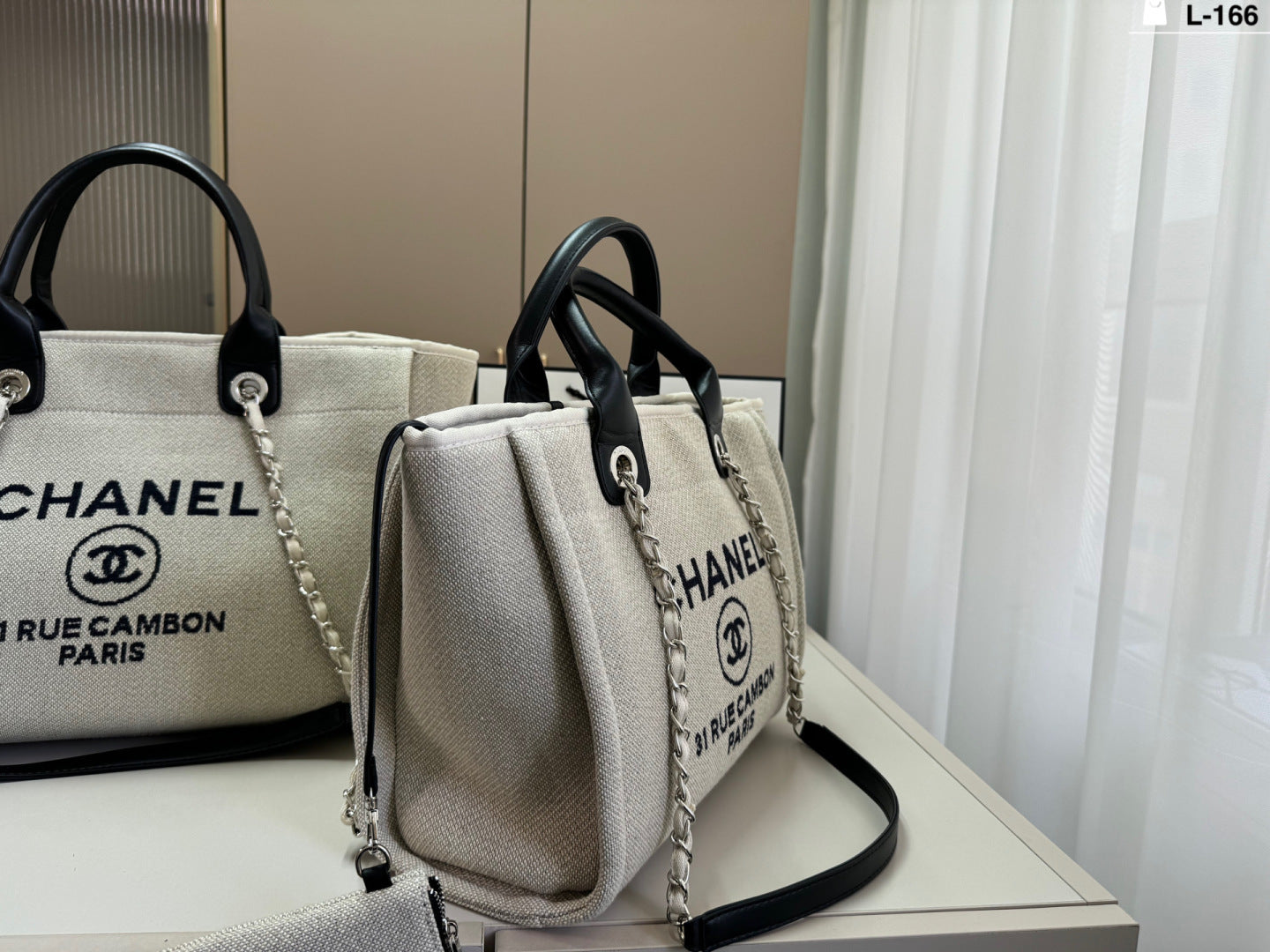 Chanel Canvas Cambon Paris Beach Tote Bag