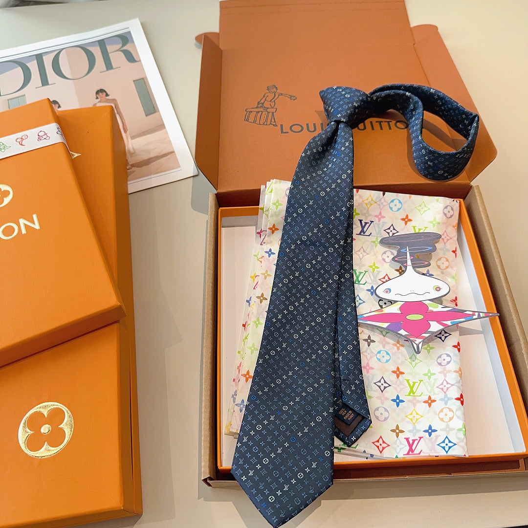 Louis Vuitton Classic Monogram Jacquard Silk Tie