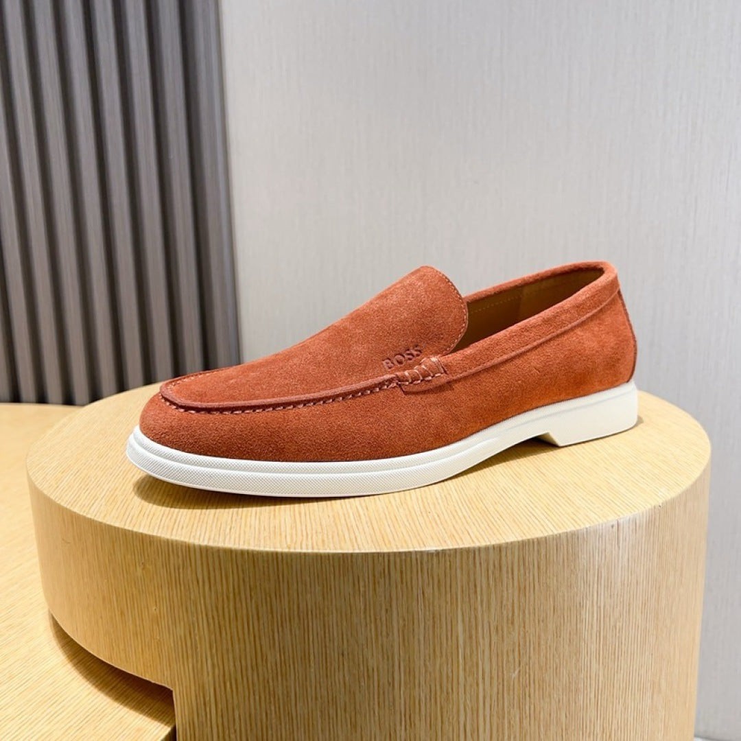 Boss Men's Suede Layered Slip-On Loafers