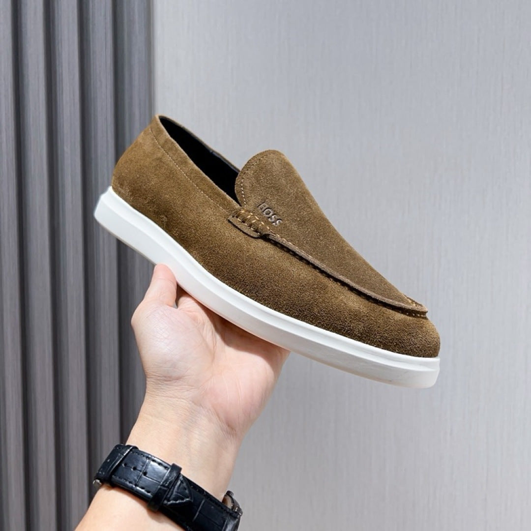 Boss Men's Suede Layered Slip-On Loafers