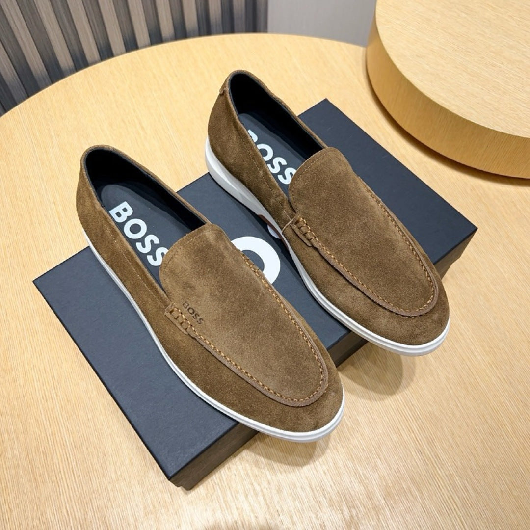 Boss Men's Suede Layered Slip-On Loafers