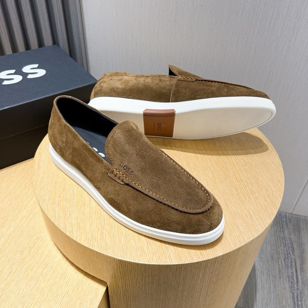 Boss Men's Suede Layered Slip-On Loafers
