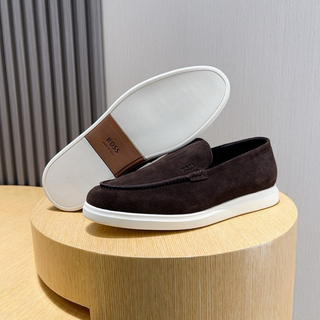 Boss Men's Suede Layered Slip-On Loafers