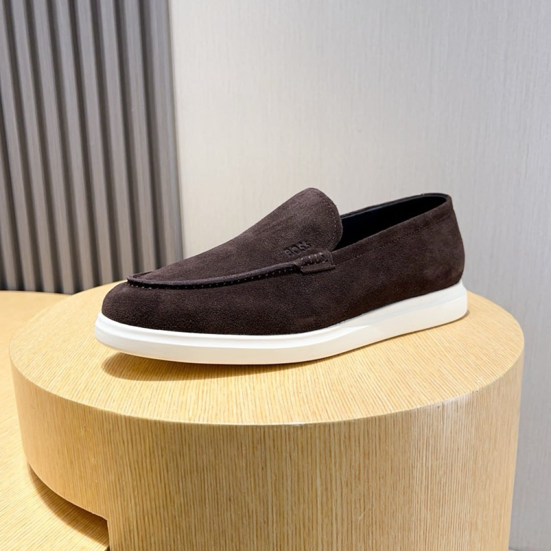 Boss Men's Suede Layered Slip-On Loafers