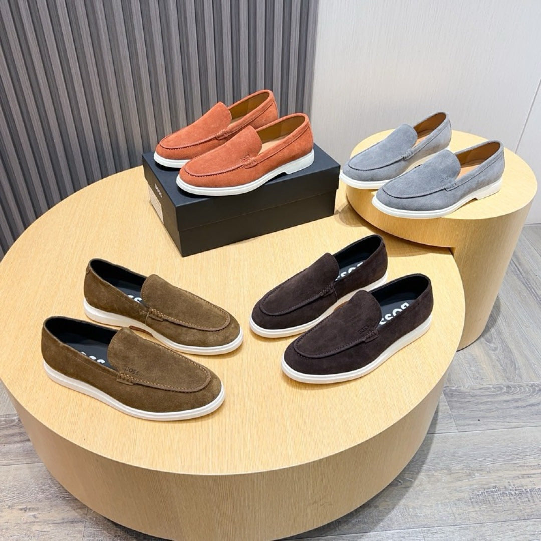 Boss Men's Suede Layered Slip-On Loafers
