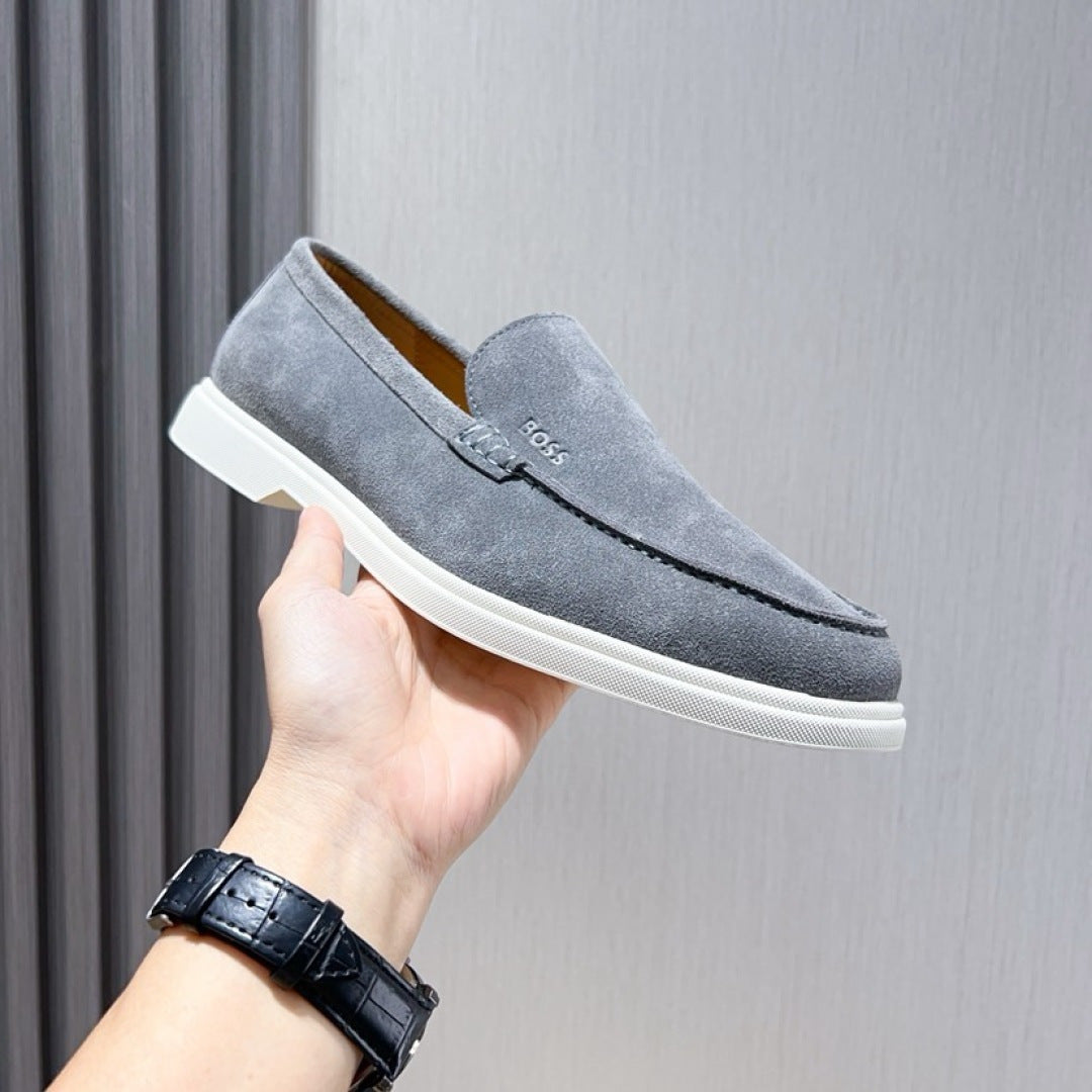 Boss Men's Suede Layered Slip-On Loafers