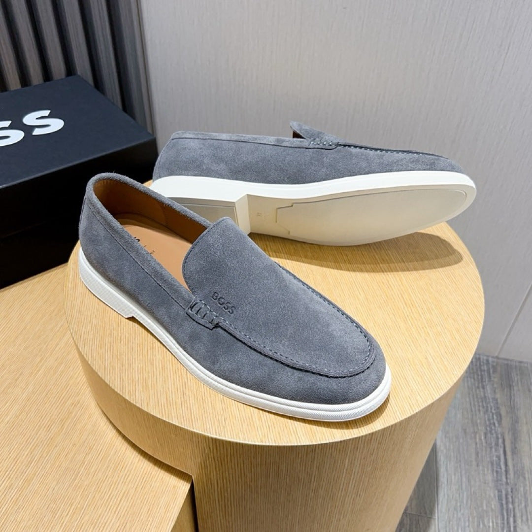 Boss Men's Suede Layered Slip-On Loafers