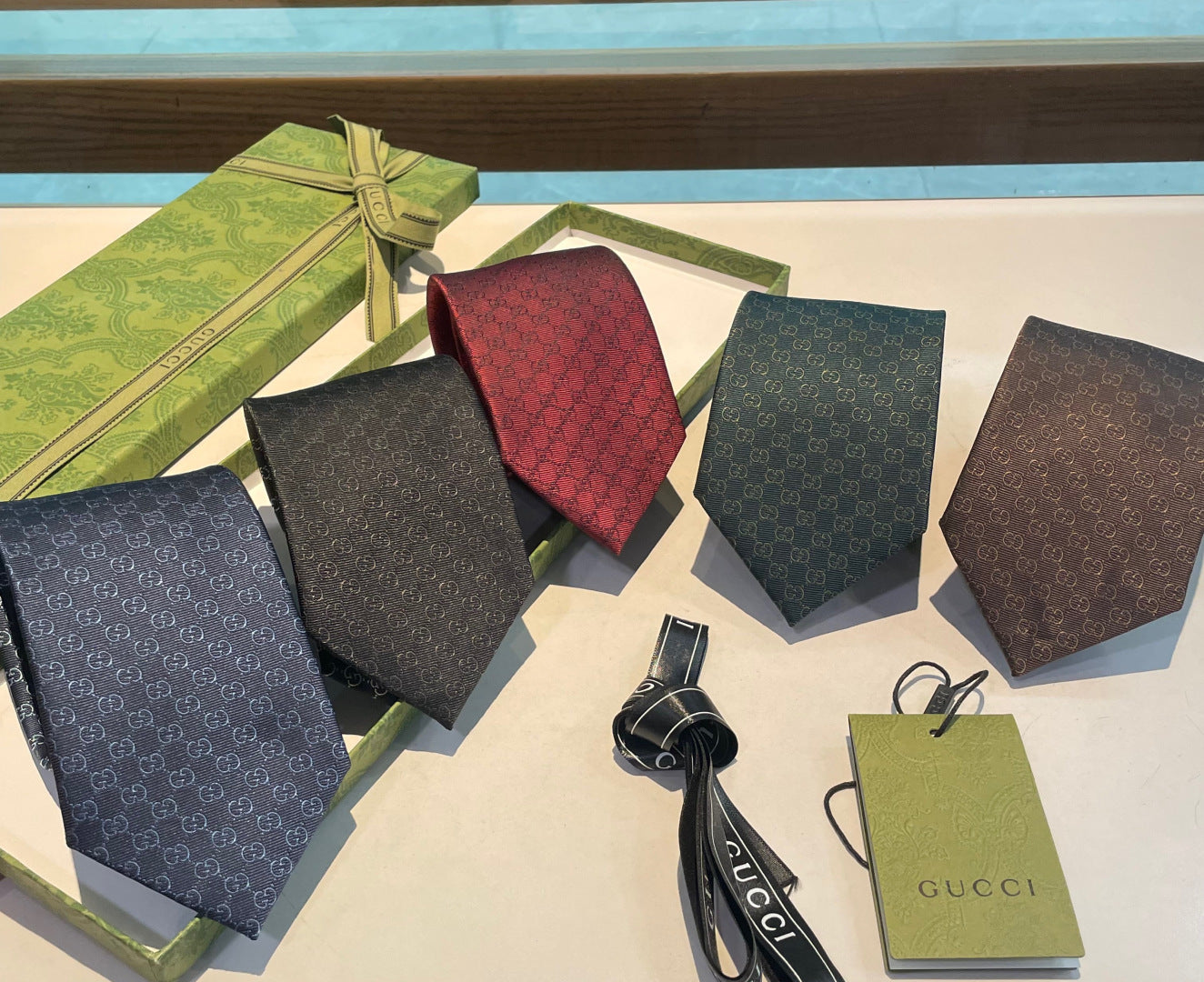 Gucci GG Logo Jacquard Silk Tie