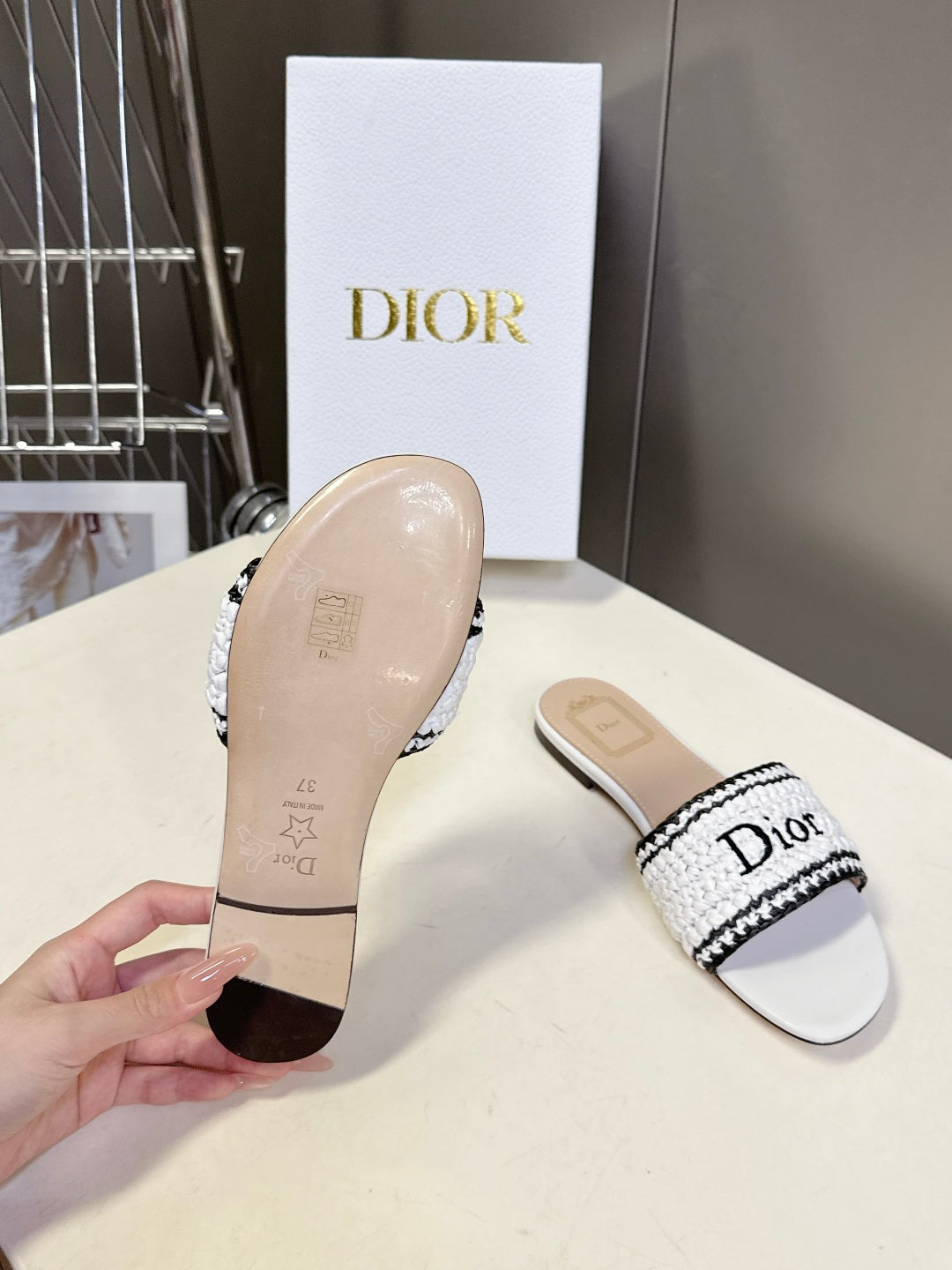 Dior Embroidered Flat Sandals – Spring/Summer Collection