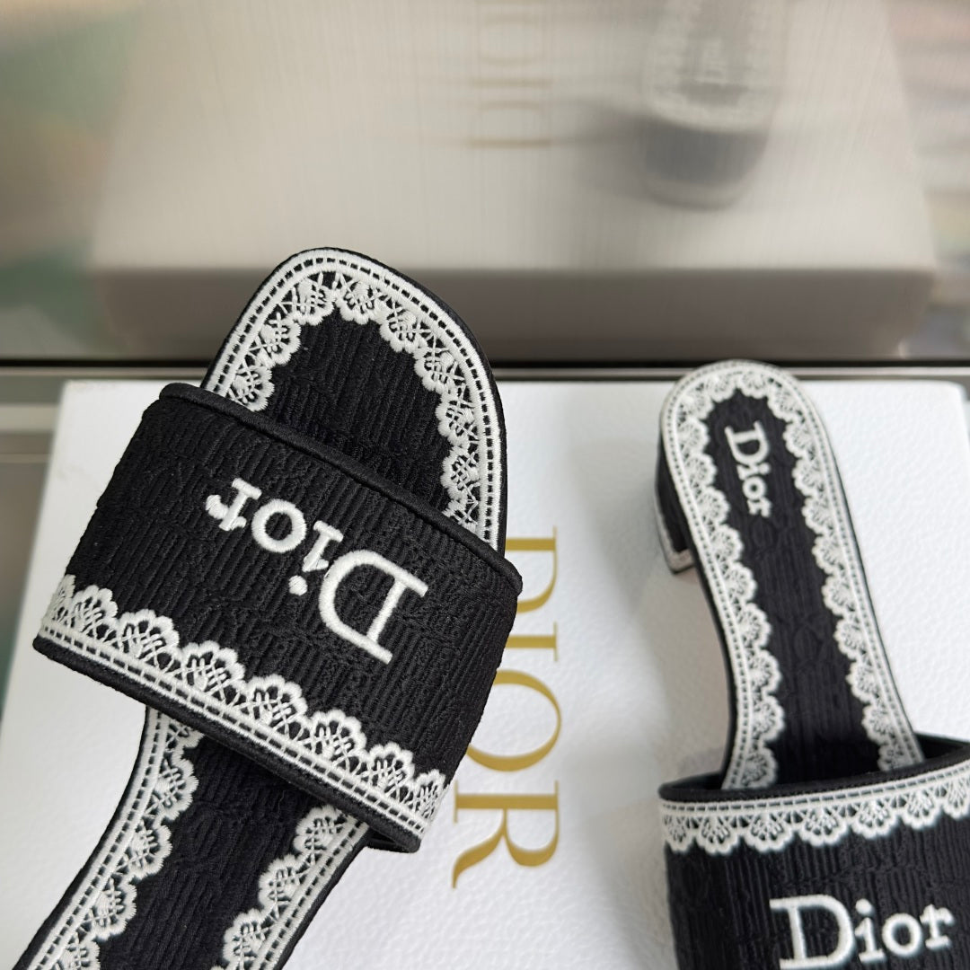 Dior Dentelle Lace Flat Sandals – Summer Collection – 2026