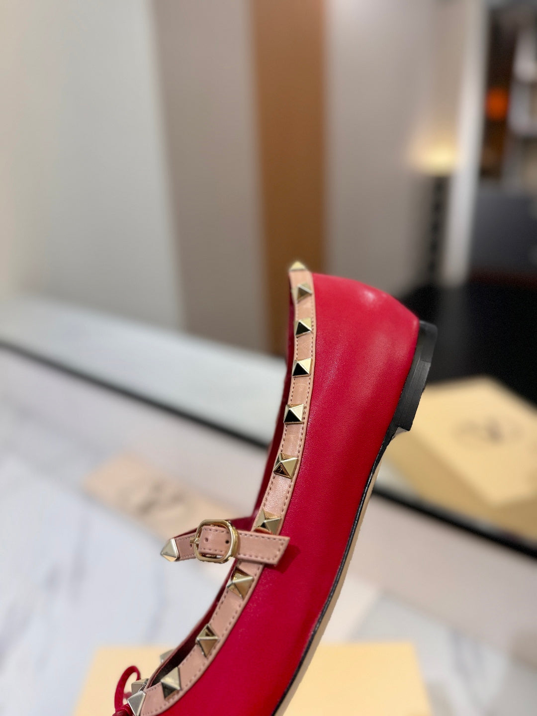 Valentino Studded Leather Ballet Flats