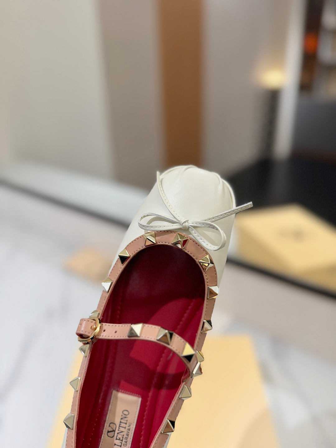 Valentino Studded Leather Ballet Flats