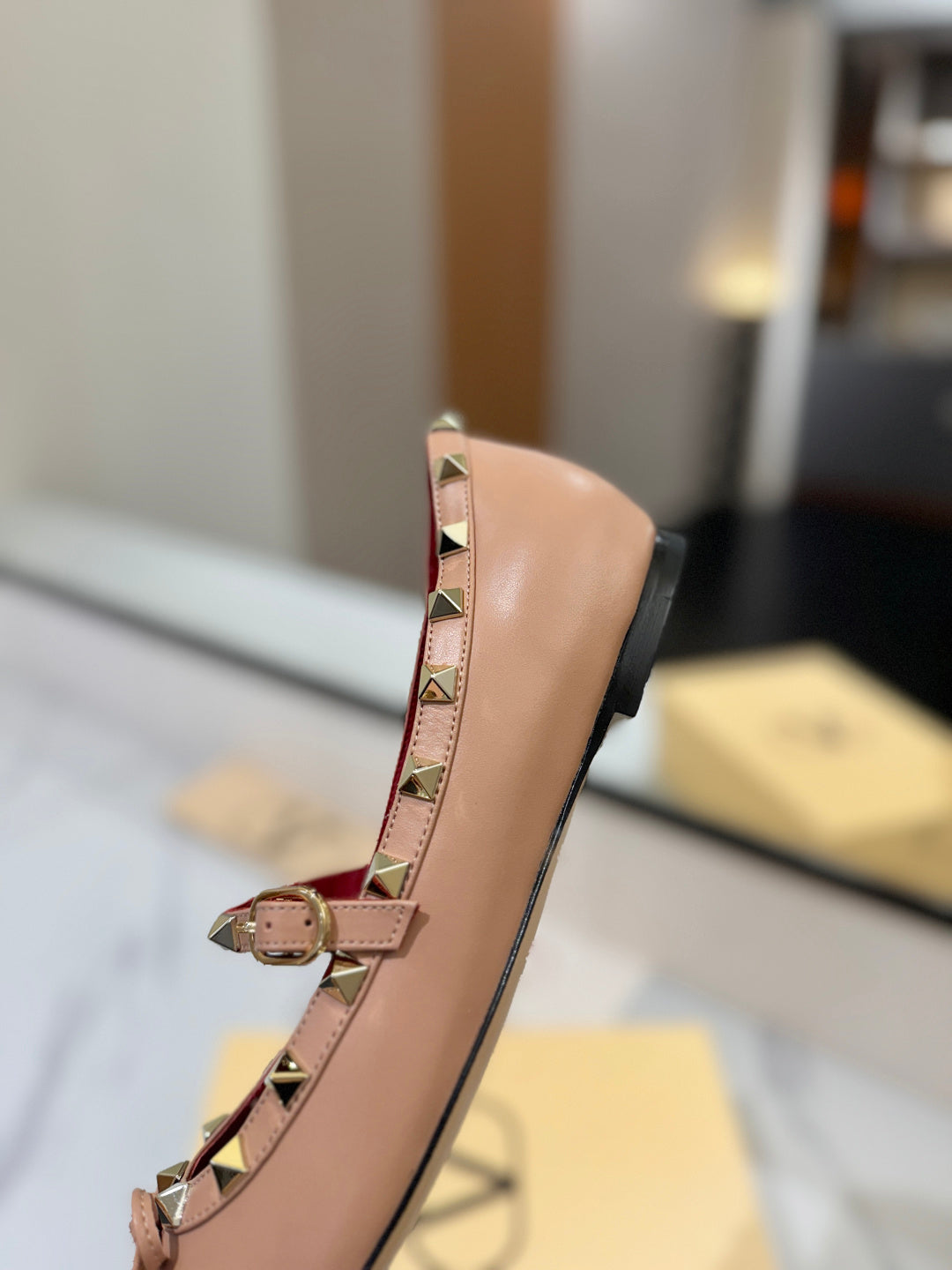 Valentino Studded Leather Ballet Flats