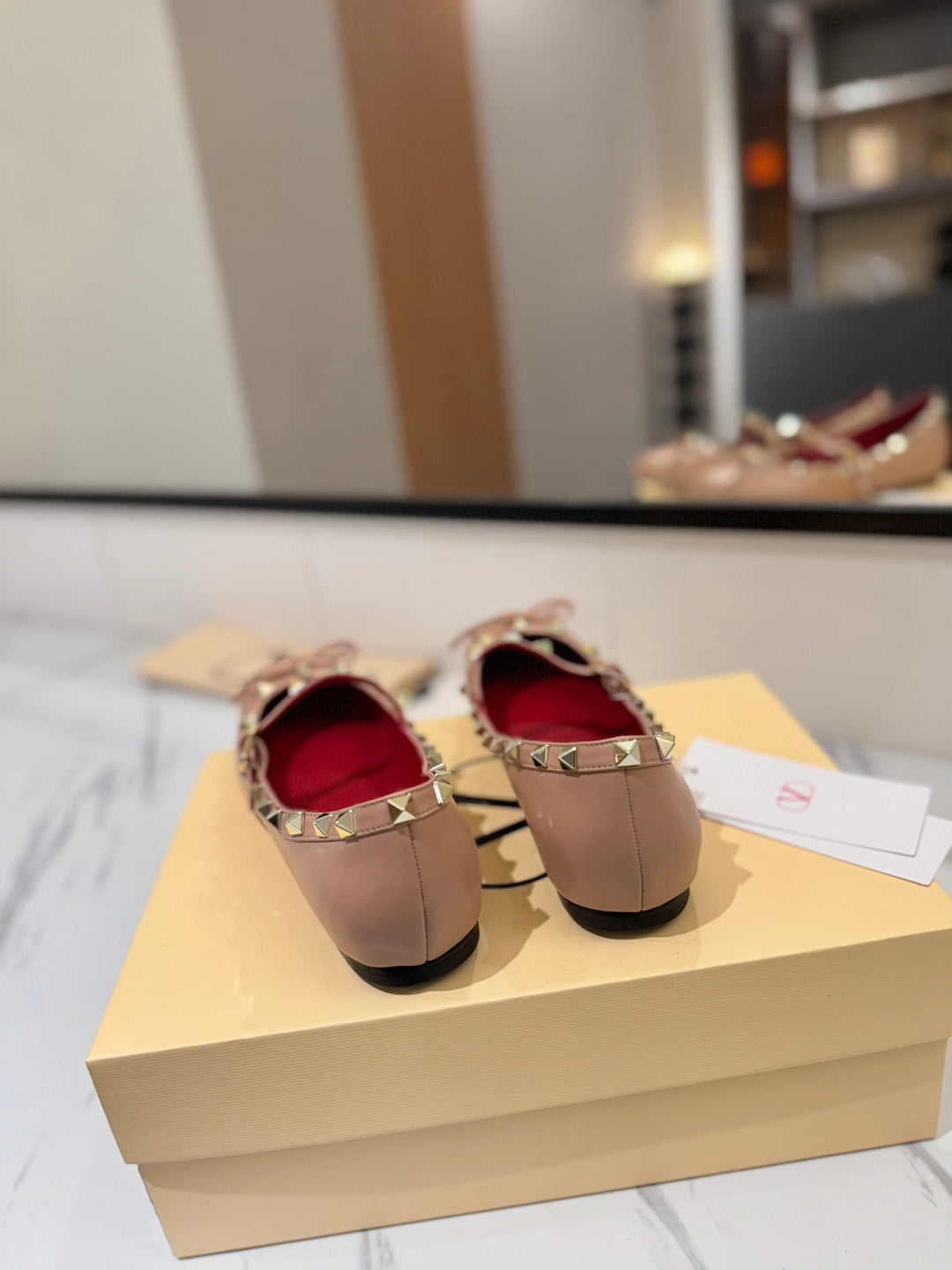 Valentino Studded Leather Ballet Flats