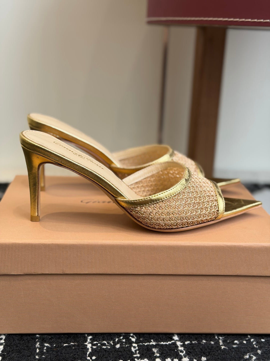 Gianvito Rossi Pointed-Toe Mesh Heeled Sandals – Spring/Summer Collection – 26SS