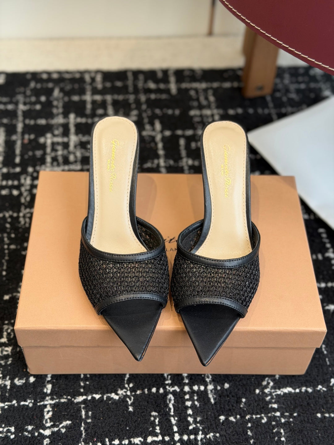 Gianvito Rossi Pointed-Toe Mesh Heeled Sandals – Spring/Summer Collection – 26SS