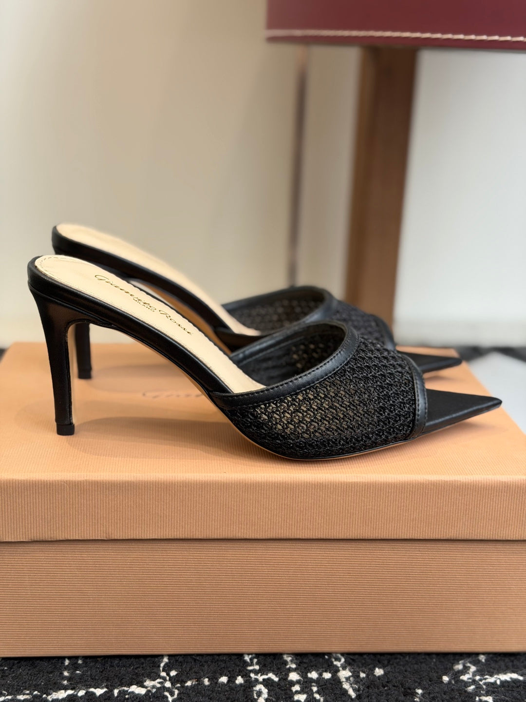 Gianvito Rossi Pointed-Toe Mesh Heeled Sandals – Spring/Summer Collection – 26SS
