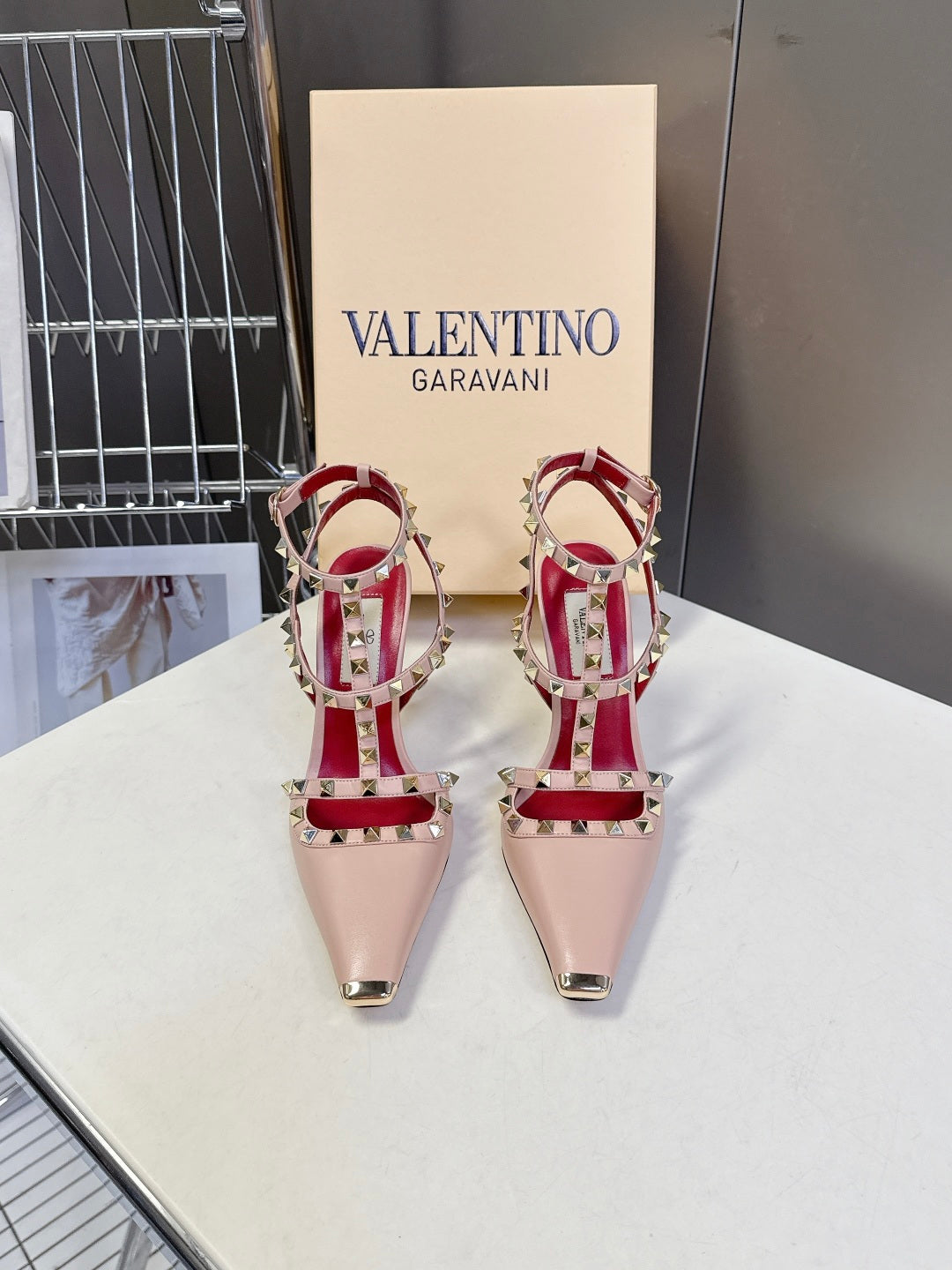 Valentino Rockstud T-Strap Pointed-Toe Heeled Sandals – Spring/Summer Collection