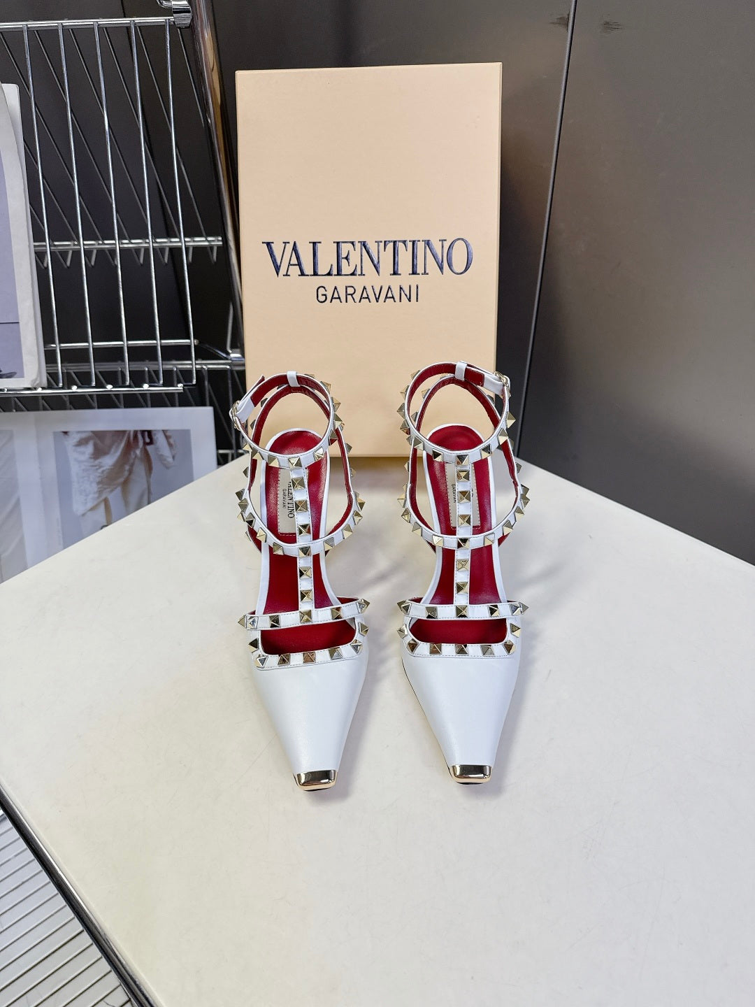 Valentino Rockstud T-Strap Pointed-Toe Heeled Sandals – Spring/Summer Collection