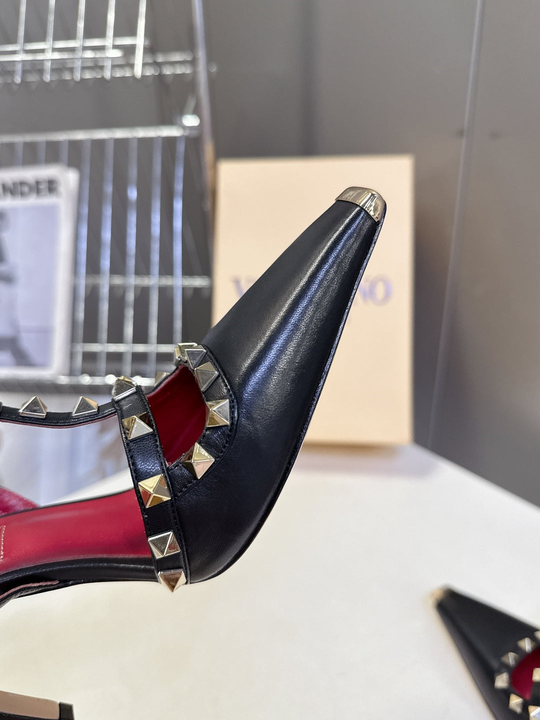 Valentino Rockstud T-Strap Pointed-Toe Heeled Sandals – Spring/Summer Collection