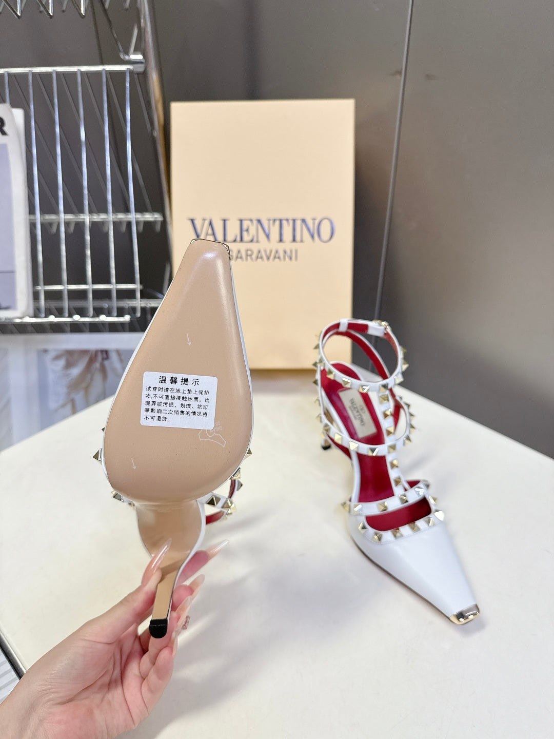 Valentino Rockstud T-Strap Pointed-Toe Heeled Sandals – Spring/Summer Collection