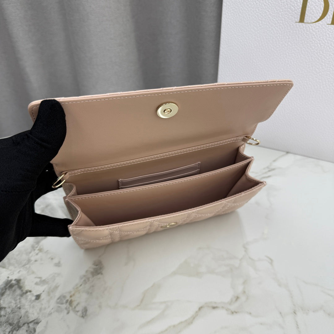 Dior Lady Dior Pearlescent Lambskin Pearl Clutch Bag