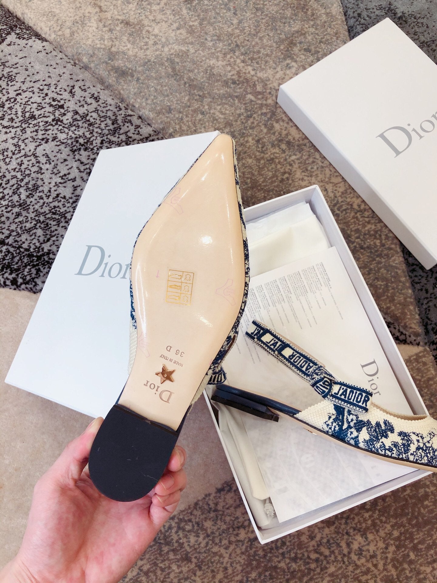 Dior J'Adior Oblique Embroidered Webbing Sandals – 20SS
