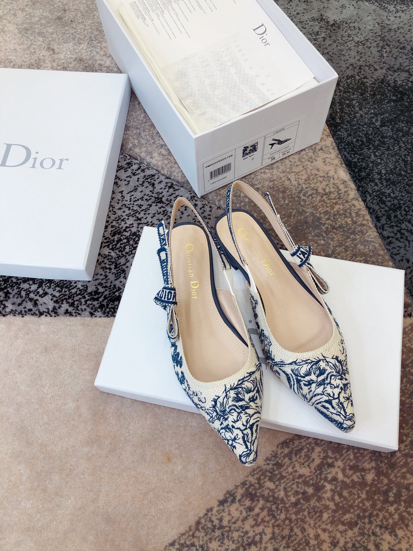Dior J'Adior Oblique Embroidered Webbing Sandals – 20SS
