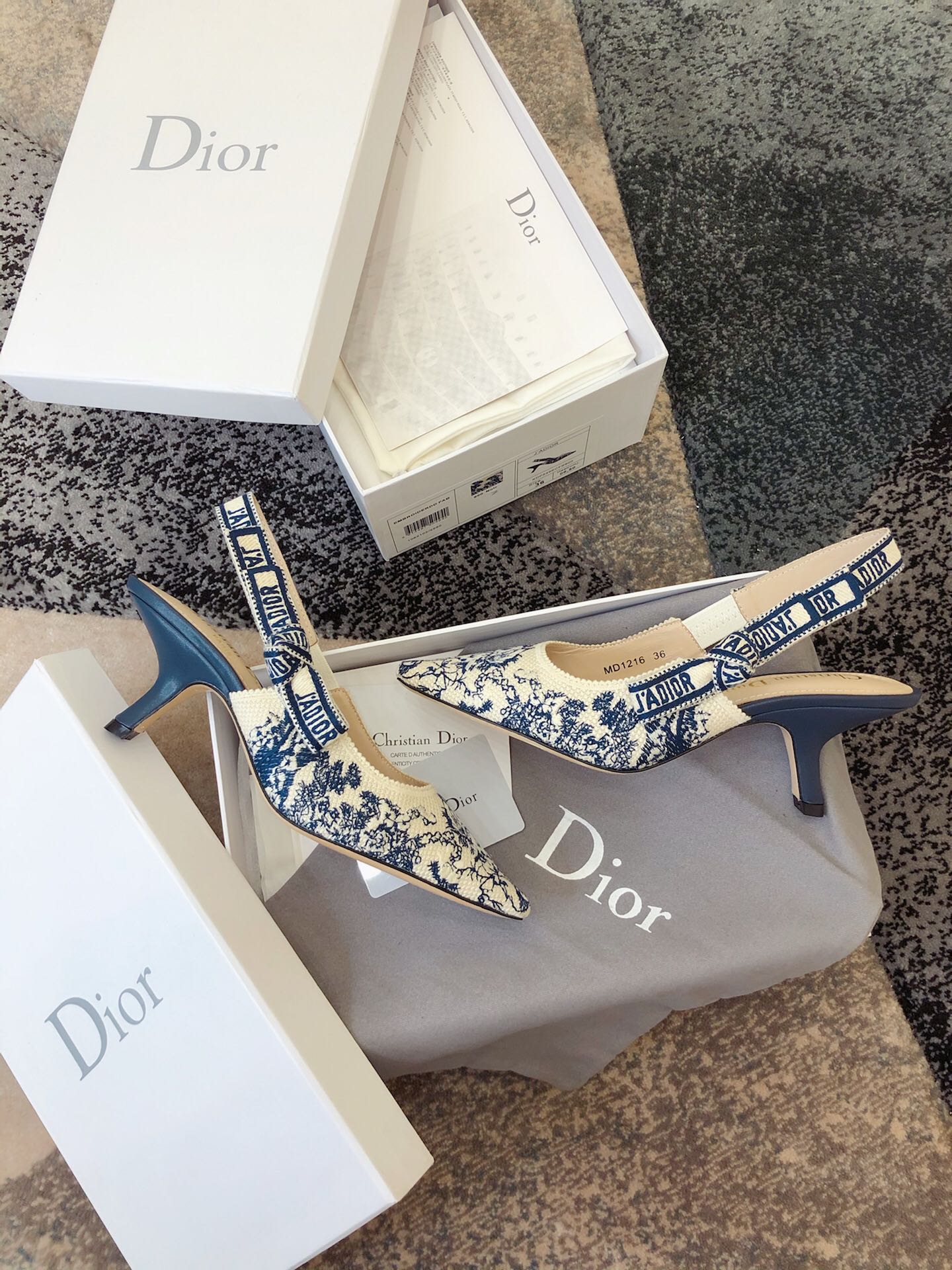 Dior J'Adior Oblique Embroidered Webbing Sandals – 20SS