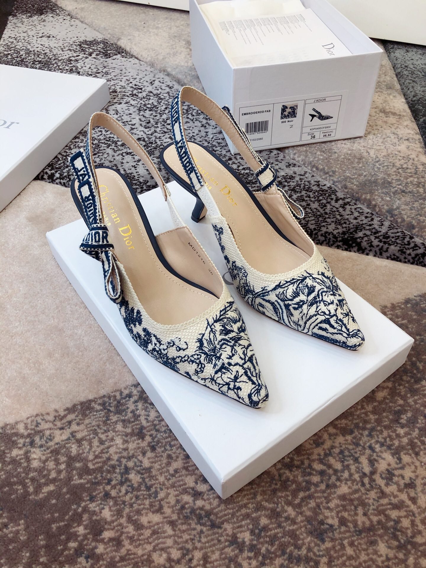 Dior J'Adior Oblique Embroidered Webbing Sandals – 20SS