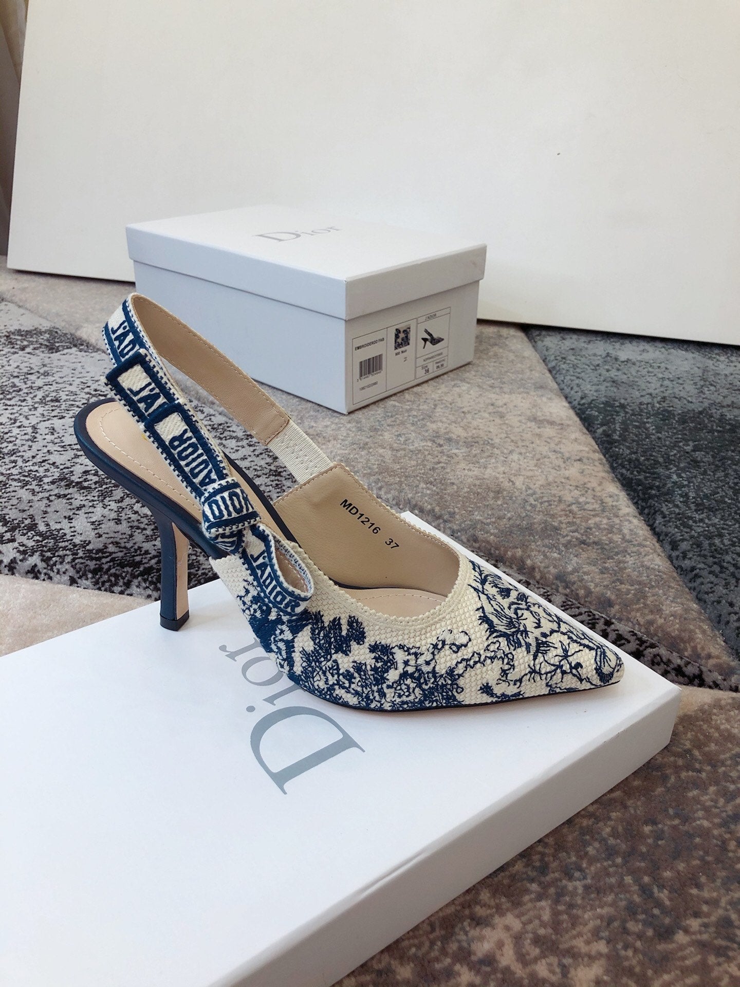 Dior J'Adior Oblique Embroidered Webbing Sandals – 20SS