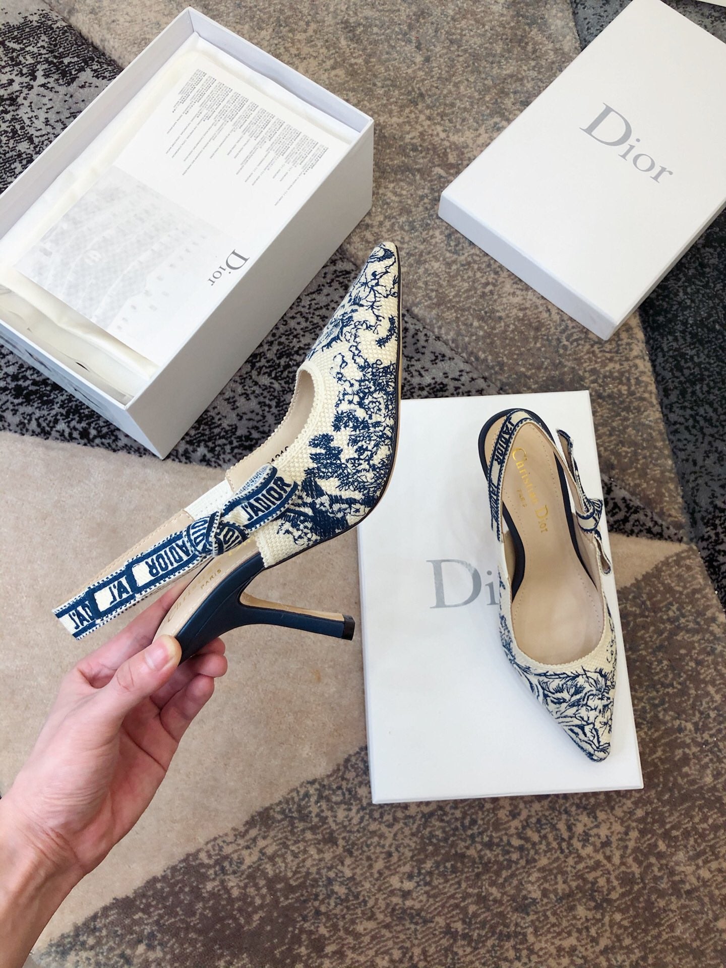 Dior J'Adior Oblique Embroidered Webbing Sandals – 20SS