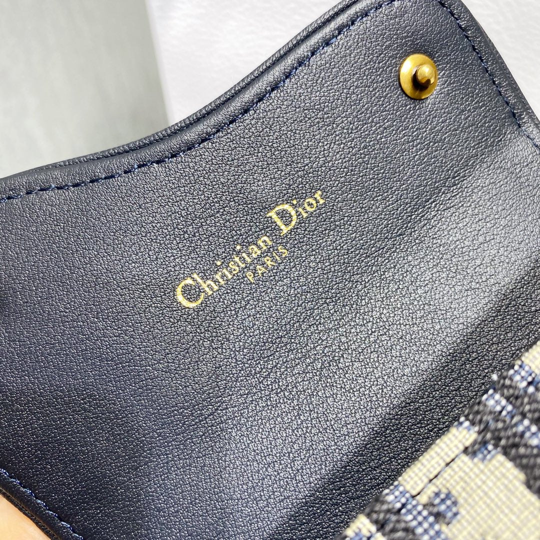 Dior Oblique Saddle Tri-fold Wallet