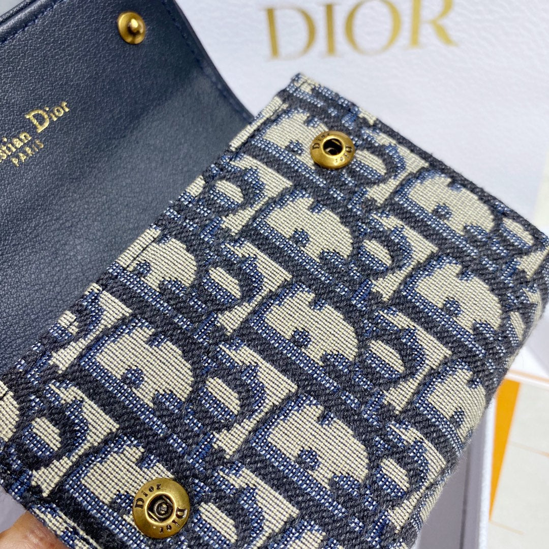 Dior Oblique Saddle Tri-fold Wallet