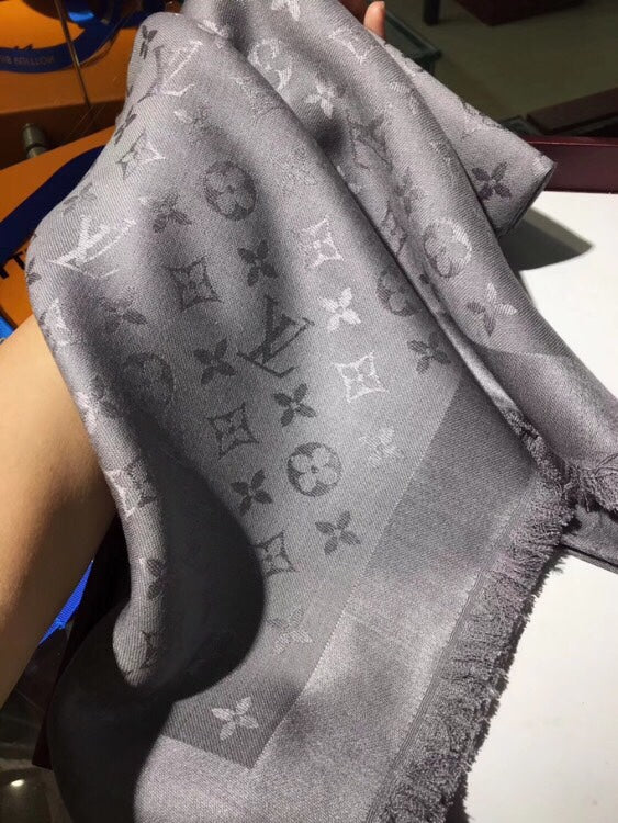 Louis Vuitton Classic Monogram Wool Silk Shawl