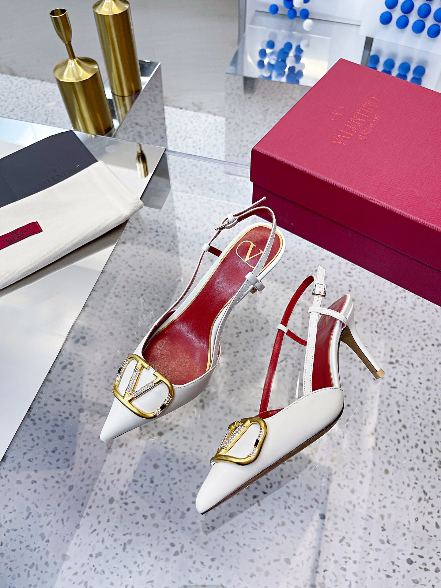 Valentino VLogo Signature Pointed Toe Patent Leather Pumps