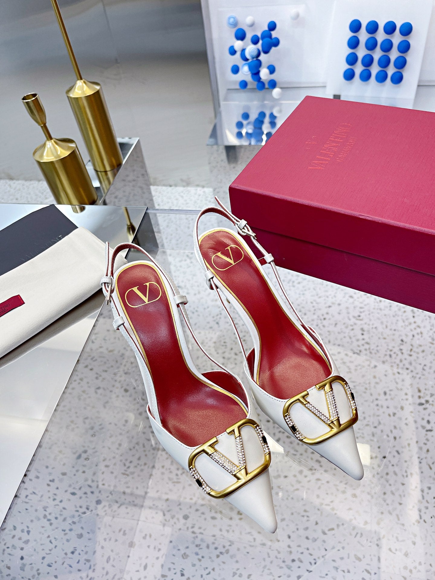Valentino VLogo Signature Pointed Toe Patent Leather Pumps