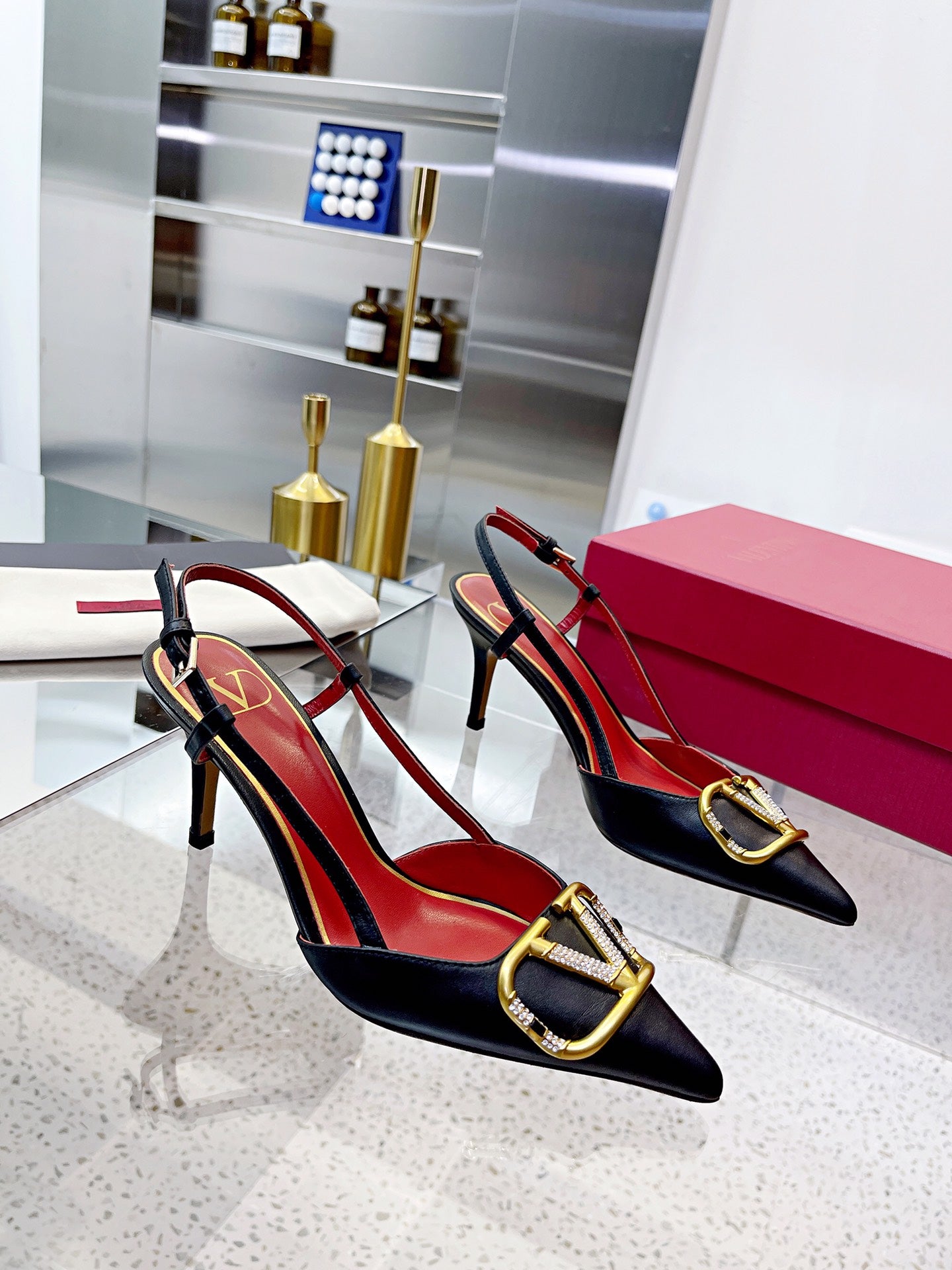 Valentino VLogo Signature Pointed Toe Patent Leather Pumps