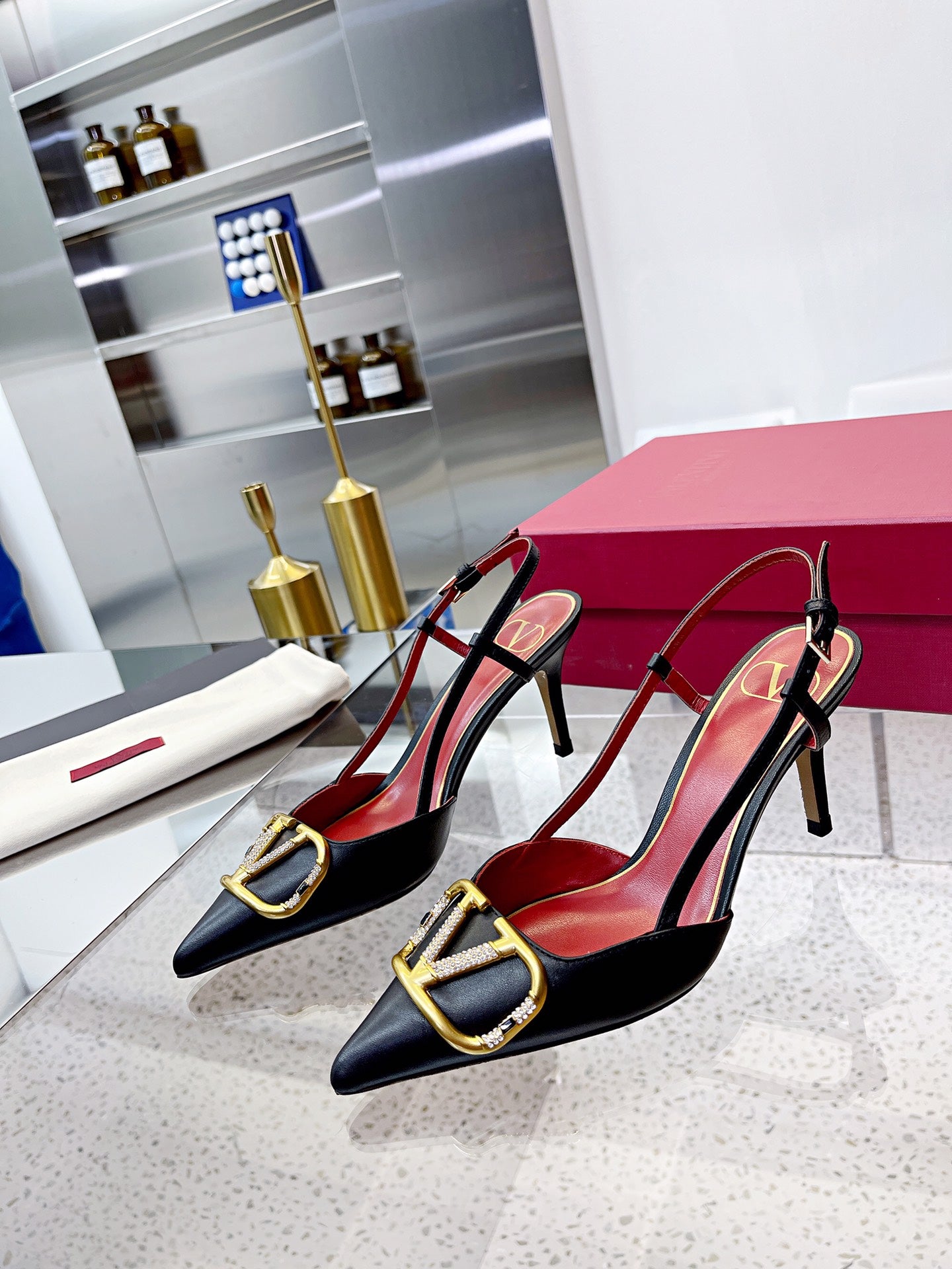 Valentino VLogo Signature Pointed Toe Patent Leather Pumps