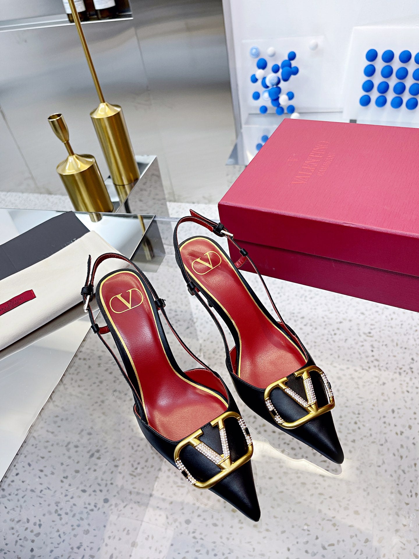Valentino VLogo Signature Pointed Toe Patent Leather Pumps