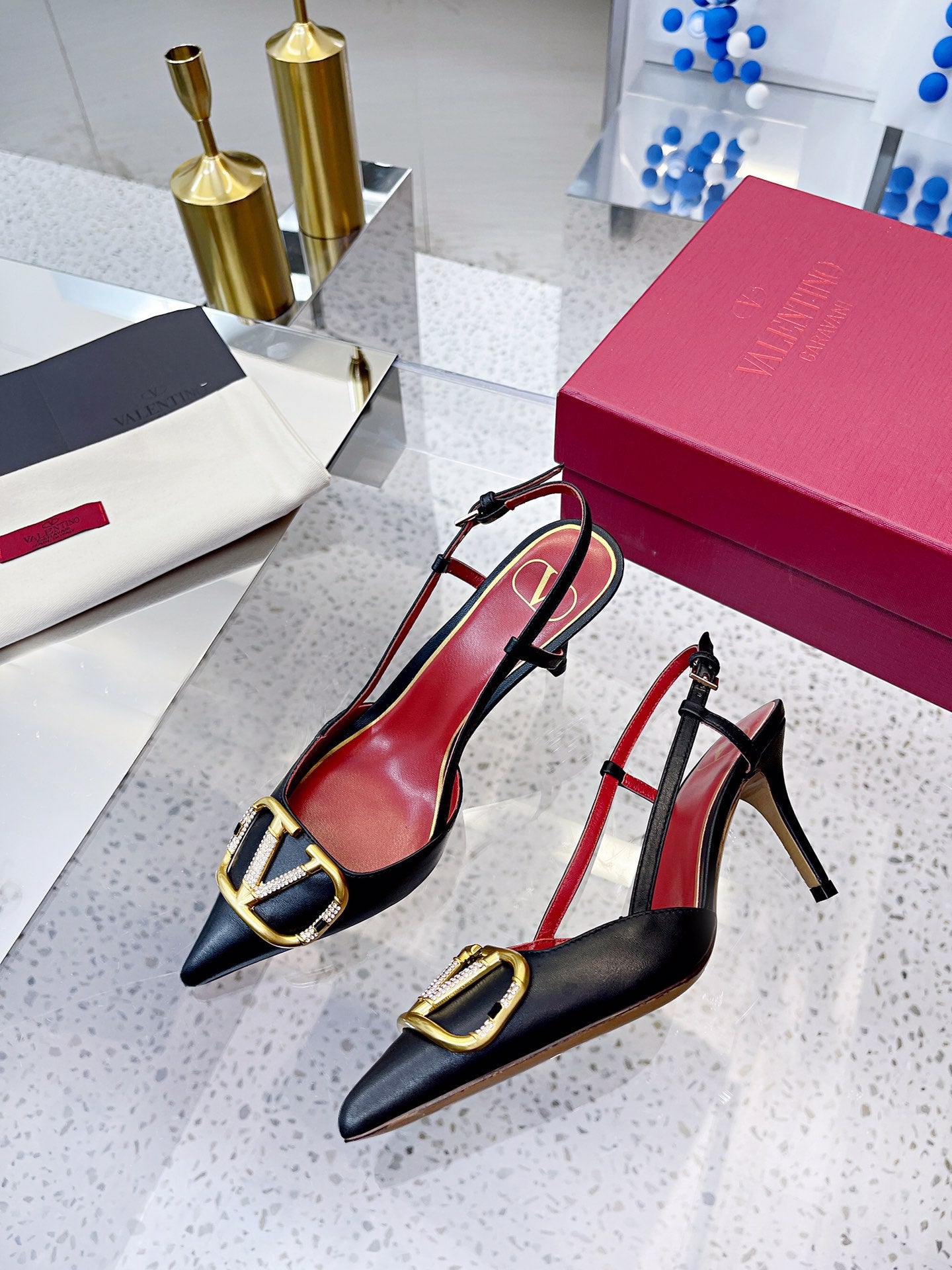 Valentino VLogo Signature Pointed Toe Patent Leather Pumps