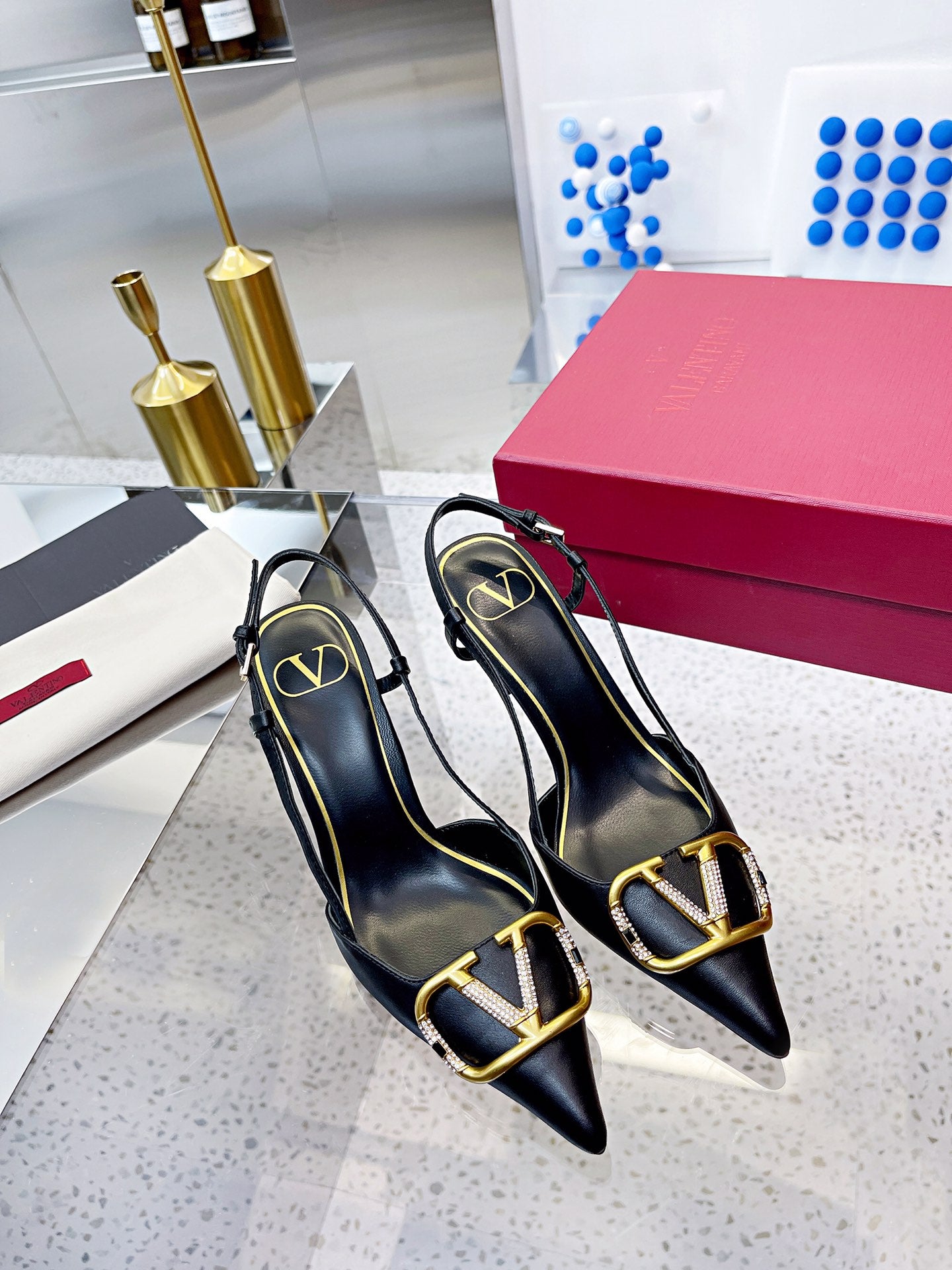 Valentino VLogo Signature Pointed Toe Patent Leather Pumps