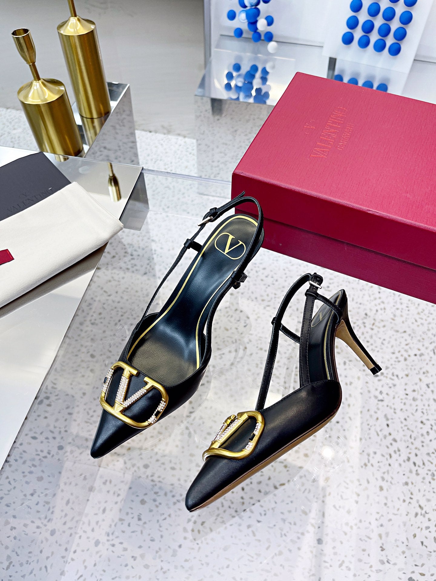 Valentino VLogo Signature Pointed Toe Patent Leather Pumps