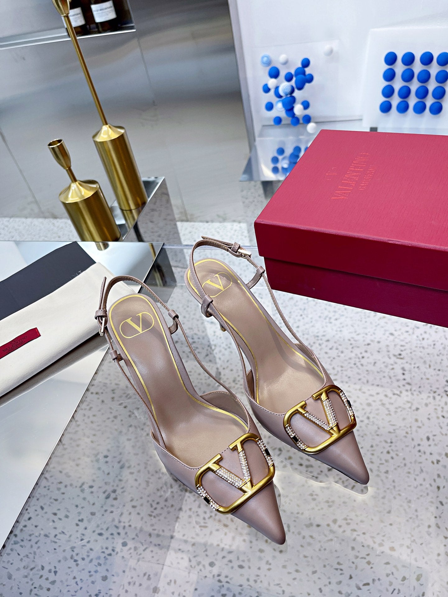 Valentino VLogo Signature Pointed Toe Patent Leather Pumps