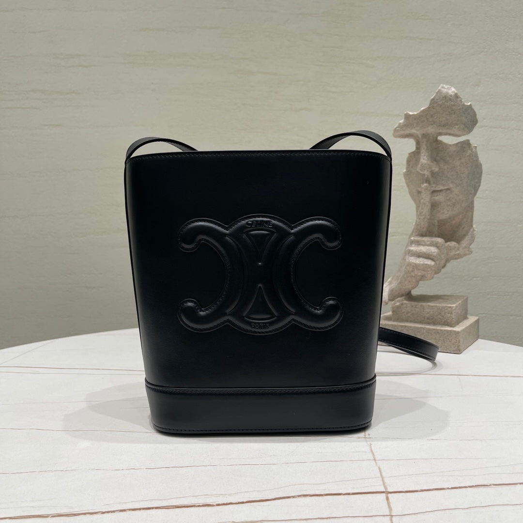 Celine Cuir Triomphe Calfskin Bucket Bag