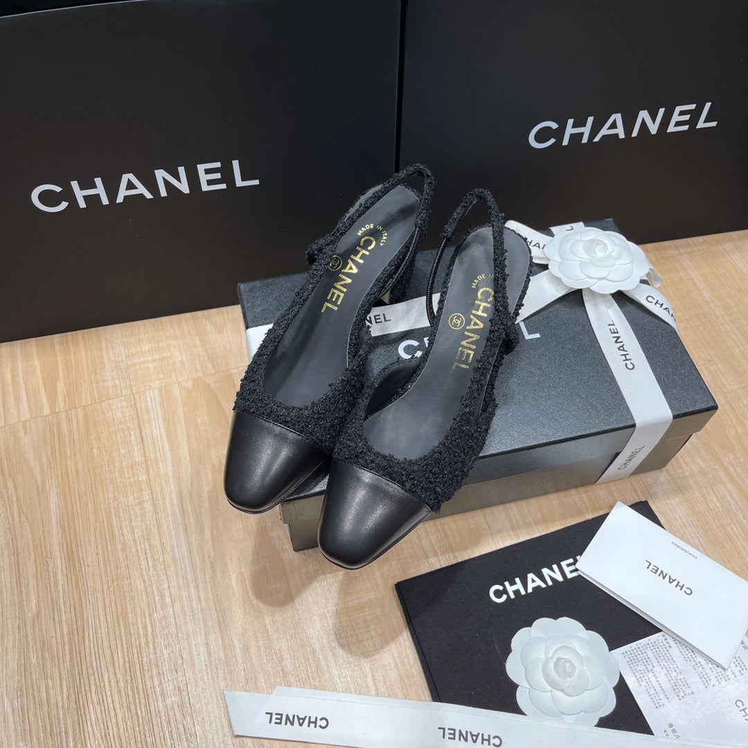 Chanel Classic Colorblock Slingback Sandals