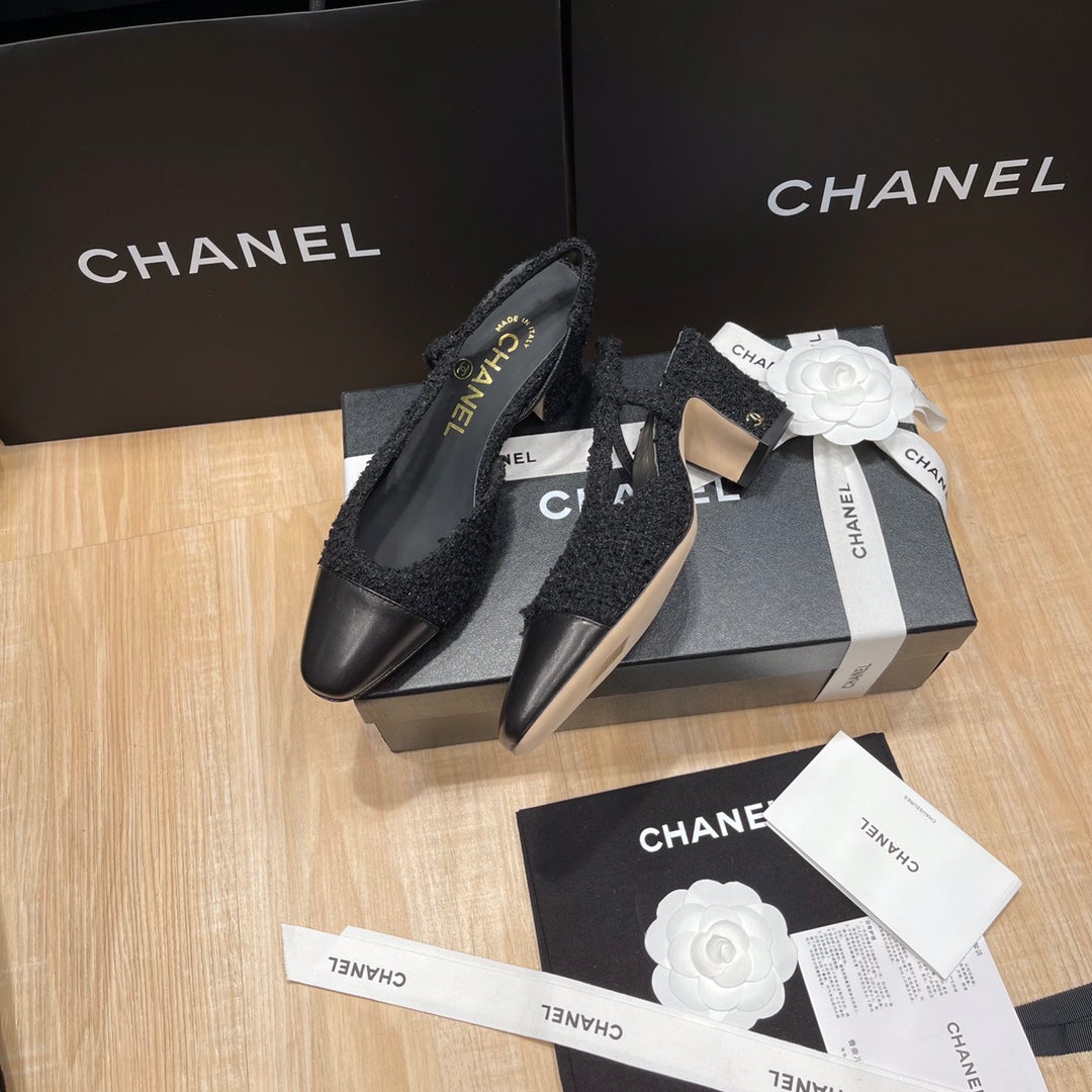 Chanel Classic Colorblock Slingback Sandals