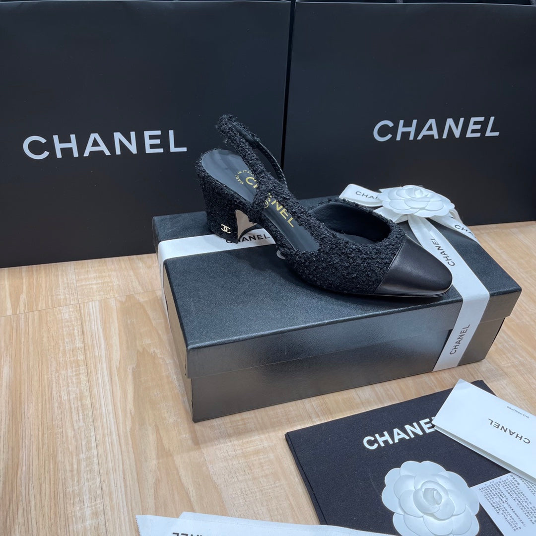Chanel Classic Colorblock Slingback Sandals